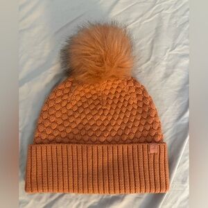 Lululemon Athletica Orange Knit Pom-Pom Hat